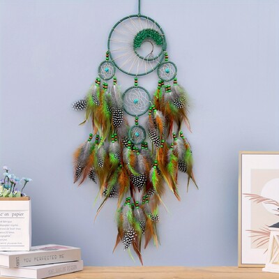 1 pc Handcraft Purple Dream Catcher Feather Dreamcatcher Girl Room Bell Κρεβατοκάμαρα Ρομαντικό Κρεμαστό Στολίδι