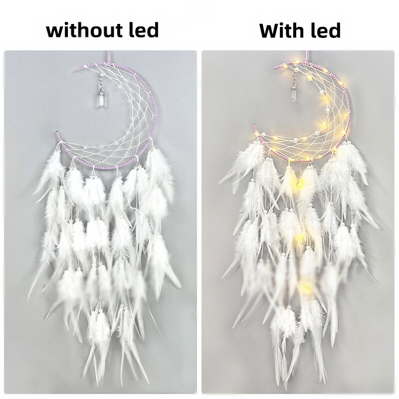 Novi Dreamcatcher zidni viseći dekor Djevojačka spavaća soba Dekoracija Poklon Ručno izrađeno perje Hvatač snova Wind Chimes Dekoracija doma