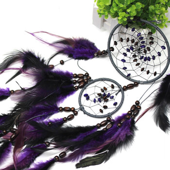 Purple Feather Dream Catcher Feathers Висяща на стена висулка Home Room Car Decor Craft Ornamentr Office Homestay Decoration Gift