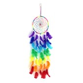 Dream Catcher Πολύχρωμες Ονειροπαγίδες Χειροποίητα Rainbow Traditional Feather Hangin