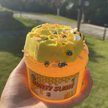 DIY Honey Slime Set, Yellow Transparent Slime+ Yellow Clay, Simulation Handmade Toy, Παιδικό Παιχνίδι, Δώρο που ανακουφίζει από το άγχος, Odorle