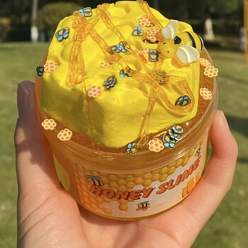 DIY Honey Slime Set, Yellow Transparent Slime+ Yellow Clay, Simulation Handmade Toy, Παιδικό Παιχνίδι, Δώρο που ανακουφίζει από το άγχος, Odorle