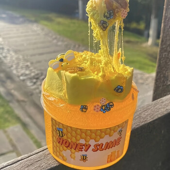 DIY Honey Slime Set, Yellow Transparent Slime+ Yellow Clay, Simulation Handmade Toy, Παιδικό Παιχνίδι, Δώρο που ανακουφίζει από το άγχος, Odorle