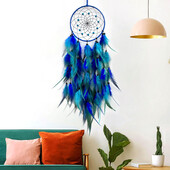 Nordic Hand-woven πολύχρωμα φτερά Wind Chimes Dreamcatcher Κρεμαστά στολίδια σαλονιού Δημιουργική διακόσμηση τοίχου Διακόσμηση κρεβατοκάμαρας