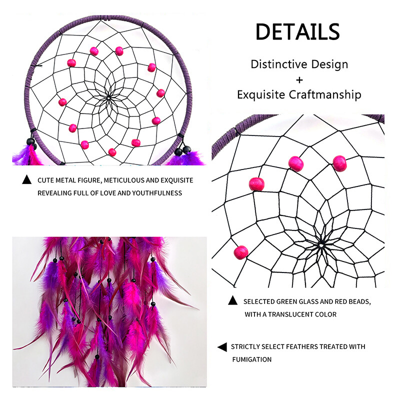 Nordic Hand-woven πολύχρωμα φτερά Wind Chimes Dreamcatcher Κρεμαστά στολίδια σαλονιού Δημιουργική διακόσμηση τοίχου Διακόσμηση κρεβατοκάμαρας