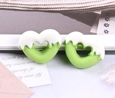 20 τμχ/παρτίδα Ρητίνη Cabochon Flatback Heart Shape Simulation Food DIY Scrapbooking Διακοσμητικό χειροτεχνία 20mm×25mm