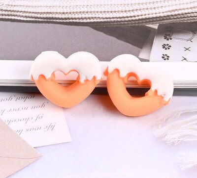 20 τμχ/παρτίδα Ρητίνη Cabochon Flatback Heart Shape Simulation Food DIY Scrapbooking Διακοσμητικό χειροτεχνία 20mm×25mm