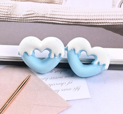 20 τμχ/παρτίδα Ρητίνη Cabochon Flatback Heart Shape Simulation Food DIY Scrapbooking Διακοσμητικό χειροτεχνία 20mm×25mm