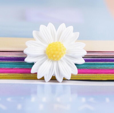 20 τμχ/παρτίδα Cute Resin Daisy Flower FlatBack Cabochon DIY Scrapbooking Χειροτεχνία/Διακόσμηση γάμου