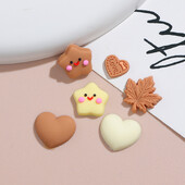 20 τμχ Star Heart Shape Maple Leaf Resin Cabochon for Cake Topper Accessories DIY Hair Clip Decorating Crafts