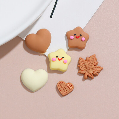 20 τμχ Star Heart Shape Maple Leaf Resin Cabochon for Cake Topper Accessories DIY Hair Clip Decorating Crafts