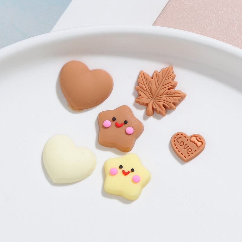 20 τμχ Star Heart Shape Maple Leaf Resin Cabochon for Cake Topper Accessories DIY Hair Clip Decorating Crafts