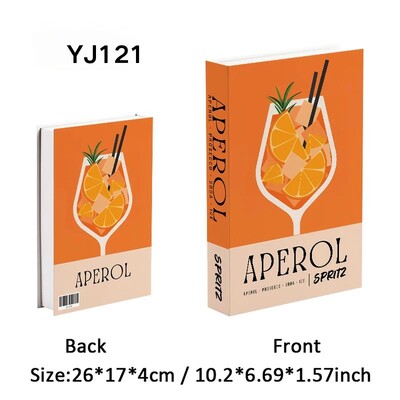 „Aperol Cocktail“ prabangių netikrų knygų dekoravimas Kavos staliukas Dekoratyvinės knygos „Club Villa Hotle“ dekoravimas Šaudymo rekvizitai Home Extra