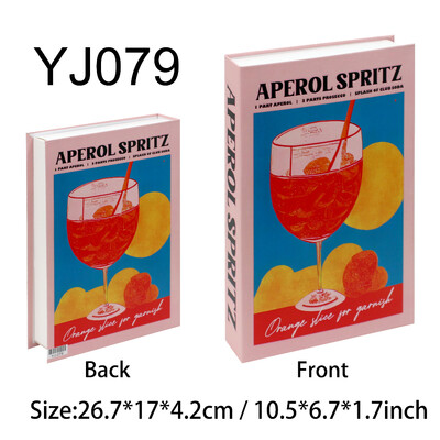 „Aperol Cocktail“ prabangių netikrų knygų dekoravimas Kavos staliukas Dekoratyvinės knygos „Club Villa Hotle“ dekoravimas Šaudymo rekvizitai Home Extra