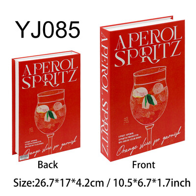 „Aperol Cocktail“ prabangių netikrų knygų dekoravimas Kavos staliukas Dekoratyvinės knygos „Club Villa Hotle“ dekoravimas Šaudymo rekvizitai Home Extra