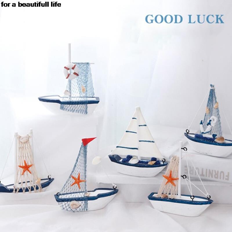 Νέο 1 τμχ 6 χρωμάτων Ναυτικό Δημιουργικό Λειτουργία ιστιοπλοϊκού Διακόσμηση Δωματίου Φιγούρες Μινιατούρες Στυλ Σκάφος Διακοσμητικά για μικρό σκάφος