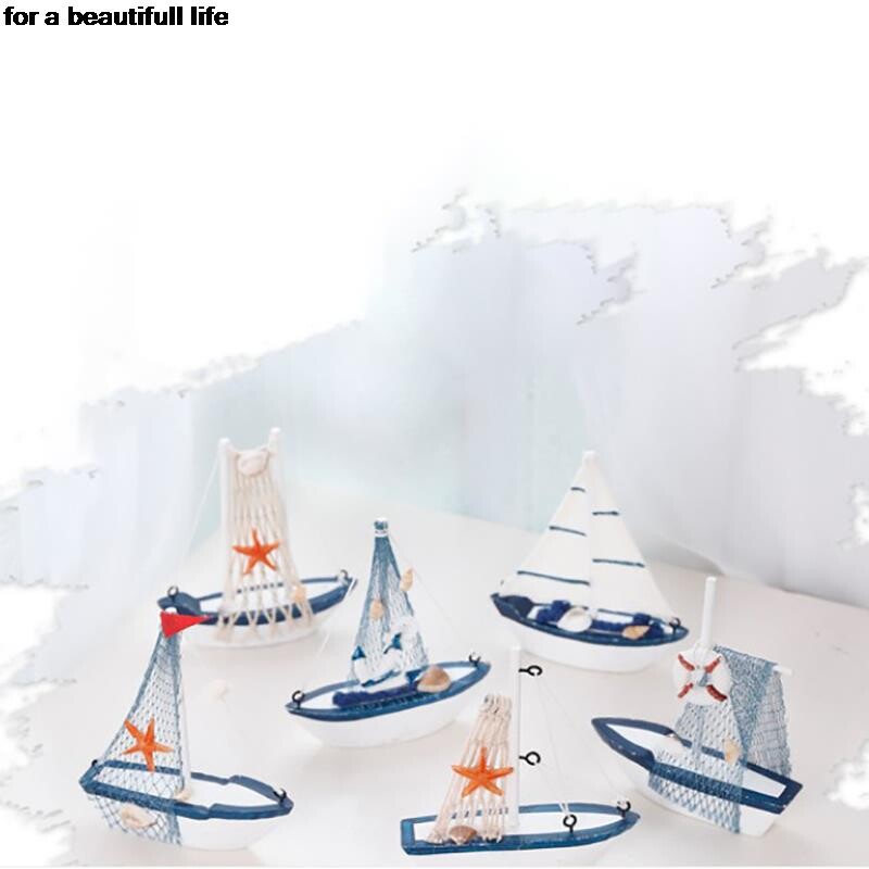 Νέο 1 τμχ 6 χρωμάτων Ναυτικό Δημιουργικό Λειτουργία ιστιοπλοϊκού Διακόσμηση Δωματίου Φιγούρες Μινιατούρες Στυλ Σκάφος Διακοσμητικά για μικρό σκάφος