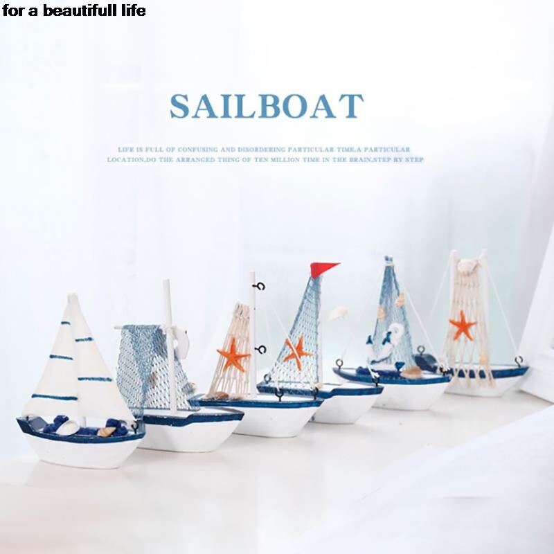 Νέο 1 τμχ 6 χρωμάτων Ναυτικό Δημιουργικό Λειτουργία ιστιοπλοϊκού Διακόσμηση Δωματίου Φιγούρες Μινιατούρες Στυλ Σκάφος Διακοσμητικά για μικρό σκάφος