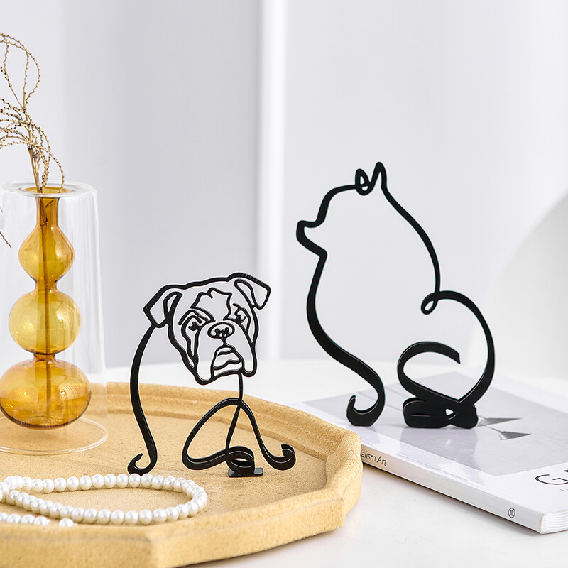 kodukaunistusesemed kawaii tubaKassi ornament Kingitus Töölaud Kunstisisustus Lihtne Metal Koer skulptuur kirjutuslaud kontoritarvikud Armas