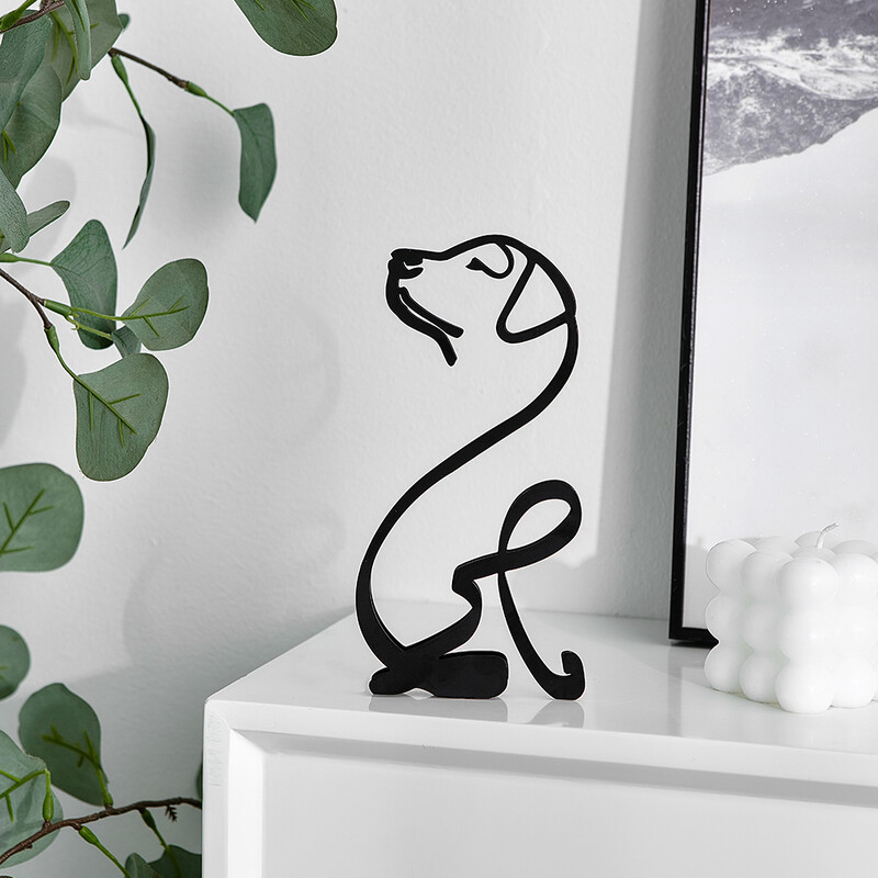 kodukaunistusesemed kawaii tubaKassi ornament Kingitus Töölaud Kunstisisustus Lihtne Metal Koer skulptuur kirjutuslaud kontoritarvikud Armas