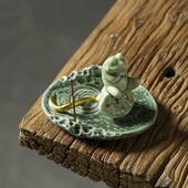 Ανθεκτικό Κεραμικό Βάτραχο Διακόσμηση Κουνγκ Φου Βάτραχος Κεραμικό ειδώλιο βάτραχος Κάλυμμα μπουλονιού δαπέδου τουαλέτας Διακοσμητικό κατοικίδιο τσαγιού για εσωτερικούς χώρους