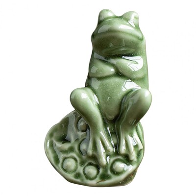 Ανθεκτικό Κεραμικό Βάτραχο Διακόσμηση Κουνγκ Φου Βάτραχος Κεραμικό ειδώλιο βάτραχος Κάλυμμα μπουλονιού δαπέδου τουαλέτας Διακοσμητικό κατοικίδιο τσαγιού για εσωτερικούς χώρους