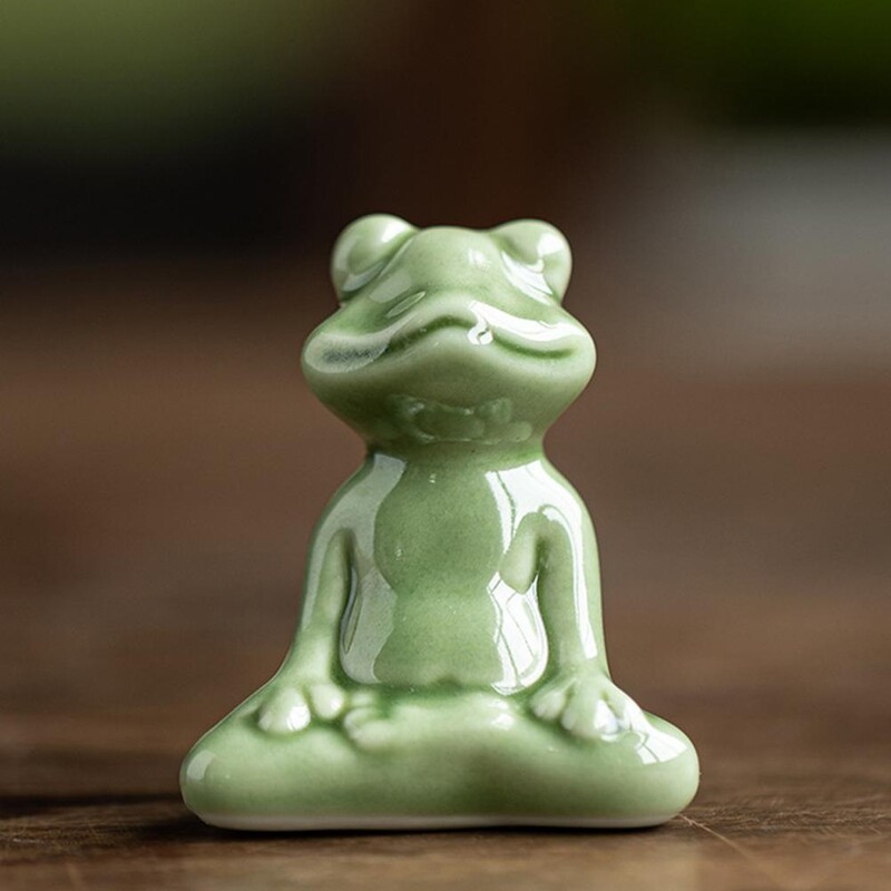 Ανθεκτικό Κεραμικό Βάτραχο Διακόσμηση Κουνγκ Φου Βάτραχος Κεραμικό ειδώλιο βάτραχος Κάλυμμα μπουλονιού δαπέδου τουαλέτας Διακοσμητικό κατοικίδιο τσαγιού για εσωτερικούς χώρους