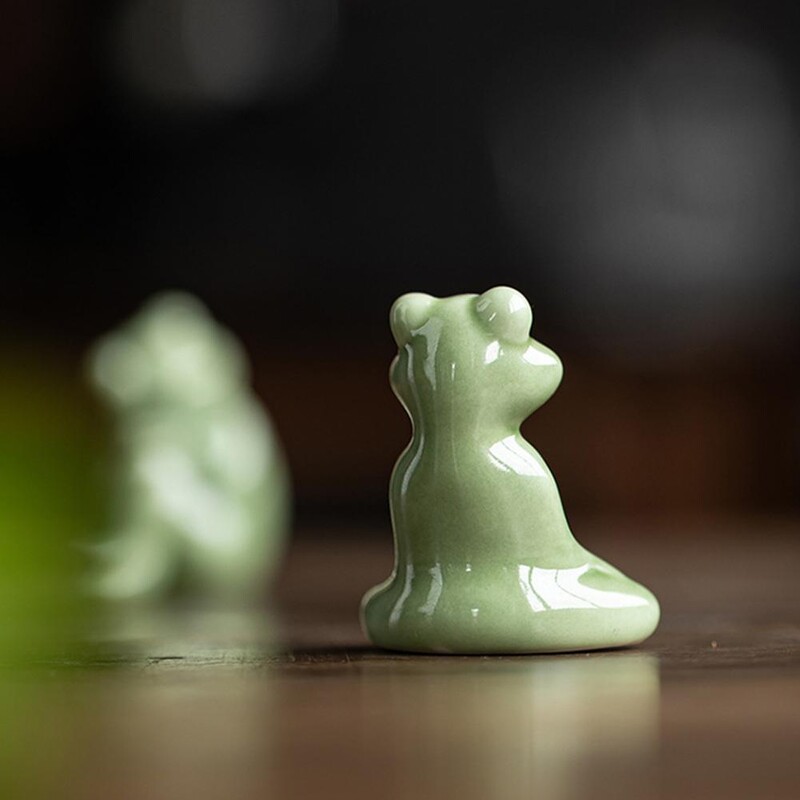 Ανθεκτικό Κεραμικό Βάτραχο Διακόσμηση Κουνγκ Φου Βάτραχος Κεραμικό ειδώλιο βάτραχος Κάλυμμα μπουλονιού δαπέδου τουαλέτας Διακοσμητικό κατοικίδιο τσαγιού για εσωτερικούς χώρους