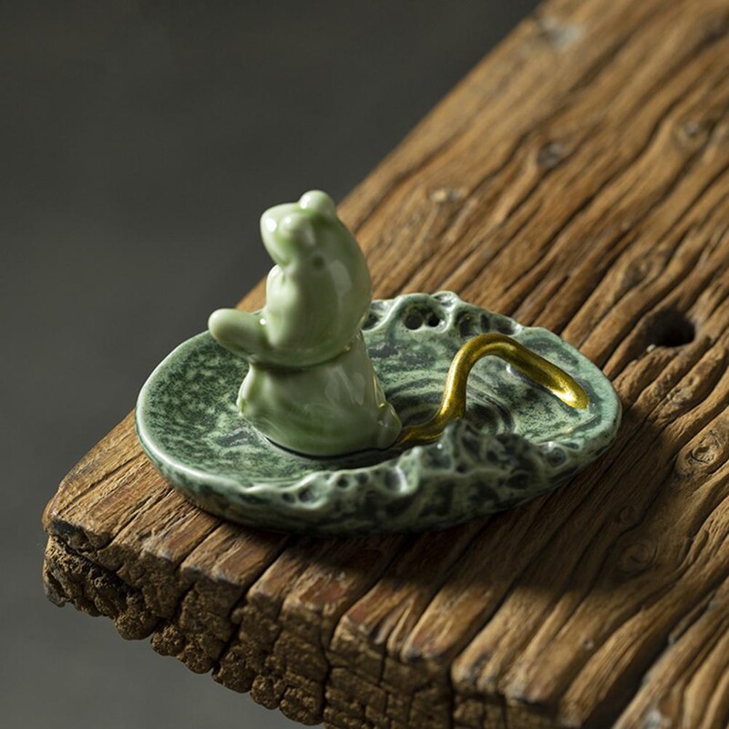 Ανθεκτικό Κεραμικό Βάτραχο Διακόσμηση Κουνγκ Φου Βάτραχος Κεραμικό ειδώλιο βάτραχος Κάλυμμα μπουλονιού δαπέδου τουαλέτας Διακοσμητικό κατοικίδιο τσαγιού για εσωτερικούς χώρους