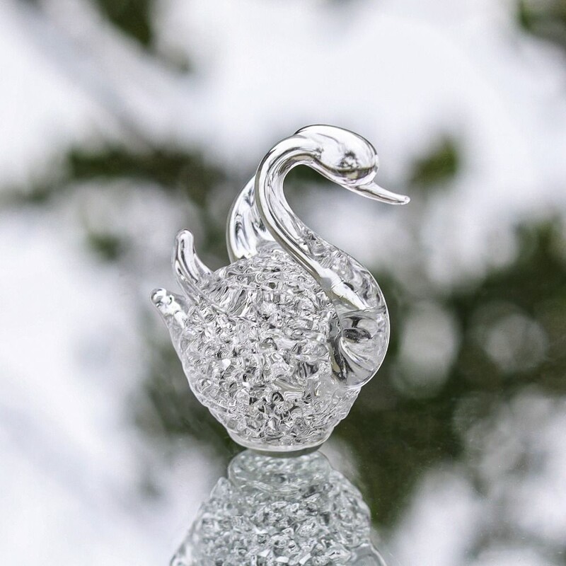 Clear Swan Shaped Crystal Decoration Craft Διάφανο Crystal White Crystal Crystal Διακοσμητικό κόσμημα Swan Figurines