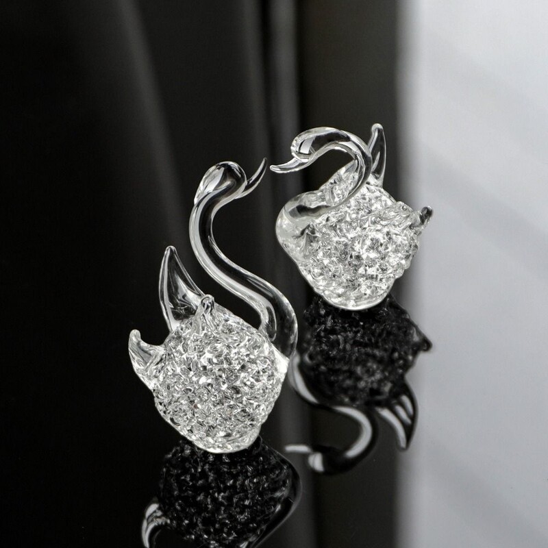 Clear Swan Shaped Crystal Decoration Craft Διάφανο Crystal White Crystal Crystal Διακοσμητικό κόσμημα Swan Figurines