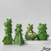 Cute Frog Candle Mold Mold Aroma Γύψινα στολίδια Καλούπια Χειροποίητα προμήθειες κατασκευής κεριών σιλικόνης