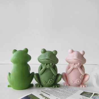 Cute Frog Candle Mold Mold Aroma Γύψινα στολίδια Καλούπια Χειροποίητα προμήθειες κατασκευής κεριών σιλικόνης