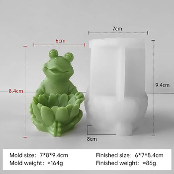 Cute Frog Candle Mold Mold Aroma Γύψινα στολίδια Καλούπια Χειροποίητα προμήθειες κατασκευής κεριών σιλικόνης