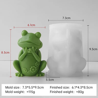 Cute Frog Candle Mold Mold Aroma Γύψινα στολίδια Καλούπια Χειροποίητα προμήθειες κατασκευής κεριών σιλικόνης