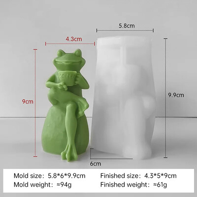 Cute Frog Candle Mold Mold Aroma Γύψινα στολίδια Καλούπια Χειροποίητα προμήθειες κατασκευής κεριών σιλικόνης