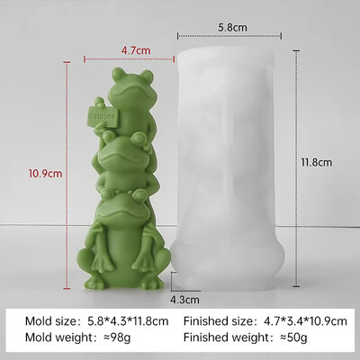 Cute Frog Candle Mold Mold Aroma Γύψινα στολίδια Καλούπια Χειροποίητα προμήθειες κατασκευής κεριών σιλικόνης