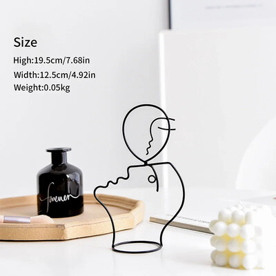 Põhjamaade kaasaegne kodukaunistus Figuuri nägu Abstraktsed skulptuurid Metallikunst Mustad jooned Käsitsi valmistatud kaunistused Elutoa Lauakaunistus