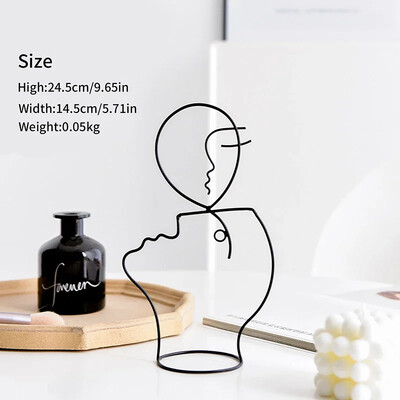 Põhjamaade kaasaegne kodukaunistus Figuuri nägu Abstraktsed skulptuurid Metallikunst Mustad jooned Käsitsi valmistatud kaunistused Elutoa Lauakaunistus