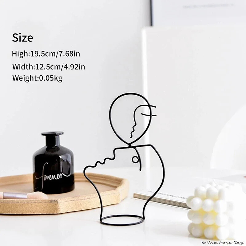 Põhjamaade kaasaegne kodukaunistus Figuuri nägu Abstraktsed skulptuurid Metallikunst Mustad jooned Käsitsi valmistatud kaunistused Elutoa Lauakaunistus