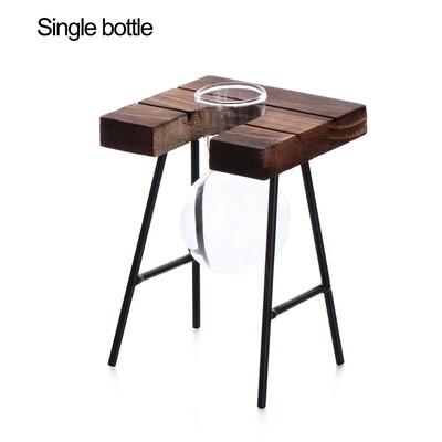 Hüdropoonilised taimevaasid Klaasvaas Vintage bonsai lillepott Terraarium Lauaplaat Puidust raamiga kodukaunistus