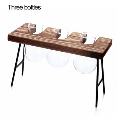 Hüdropoonilised taimevaasid Klaasvaas Vintage bonsai lillepott Terraarium Lauaplaat Puidust raamiga kodukaunistus