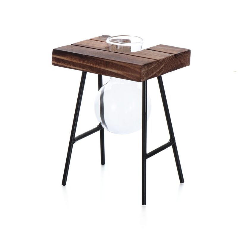 Hüdropoonilised taimevaasid Klaasvaas Vintage bonsai lillepott Terraarium Lauaplaat Puidust raamiga kodukaunistus