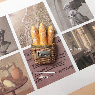 Δημιουργικό αυτοκόλλητο ψυγείου τρισδιάστατης ρητίνης, Αυγό φαγητού, Ψωμί, Καφές, Ντομάτες, Μπαστούνια, Διακόσμηση πρωινού