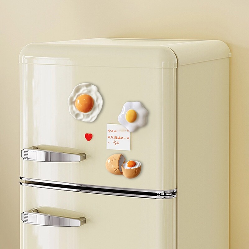 Mieli animaciniai šaldytuvo lipdukai su kiaušinių ir pieno dizaino krištolo namų dekoracijomis