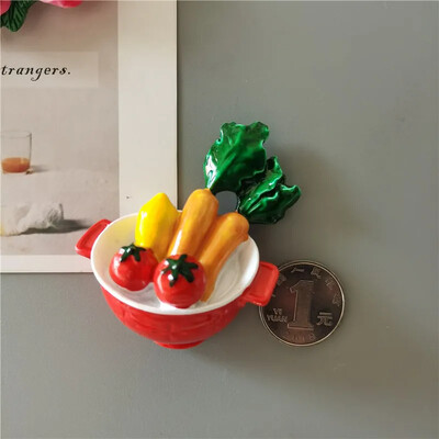 Toidumagnetid Hot Dog Friikartulid Pizza RefRigeRatoR Kleebi Muna Leib Hamburger Mais Külmkapi kleebis Kodukaunistus