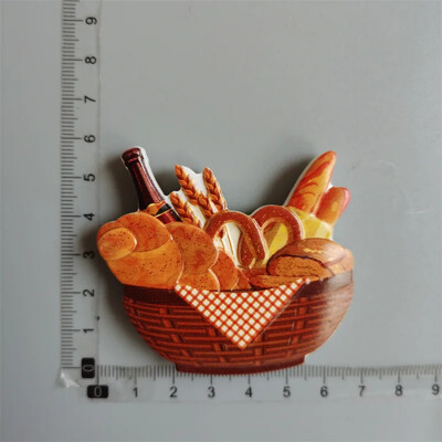 Toidumagnetid Hot Dog Friikartulid Pizza RefRigeRatoR Kleebi Muna Leib Hamburger Mais Külmkapi kleebis Kodukaunistus