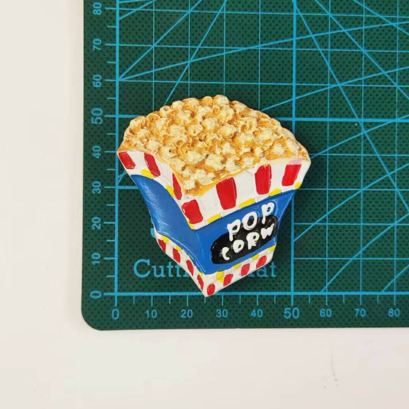 3D μαγνήτης ψυγείου για διακόσμηση, δημιουργικό φαγητό, πίτσα, ψωμί, ποπ κορν, Popsicle, αναμνηστικό ταξιδιού, διακόσμηση κουζίνας