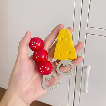 Отварачка за бира Korean Ins Kawaii Candied Haws Cheese Магнити за хладилник Домашен декор Кухненски джаджи Сладка отварачка за бутилки Ключодържател