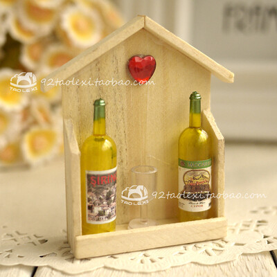 Keskkonnakaitse paberkott puidust kast kolmemõõtmeline veinipudel külmkapi kleebis loominguline jääämbri magnet